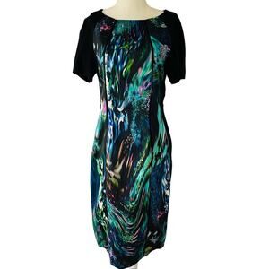Marc Cain Watercolor Sheath Dress Size 10/12